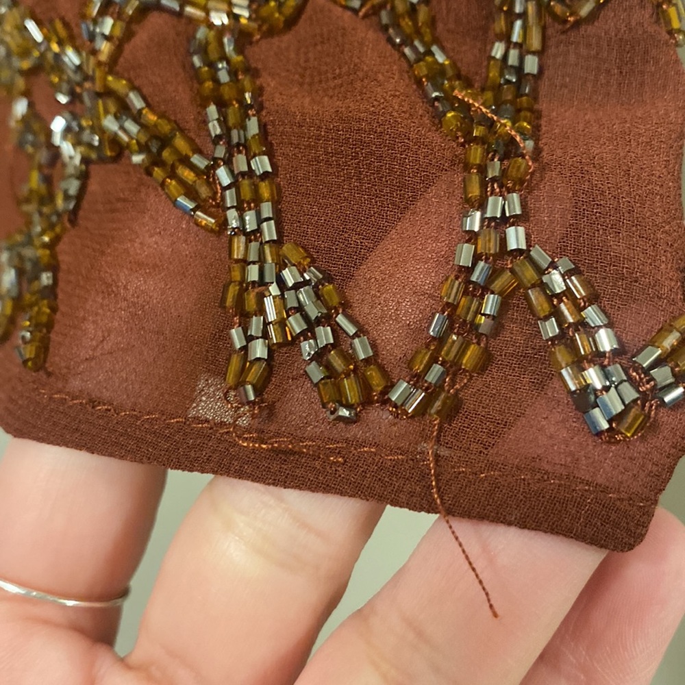 River Island Burgundy Beaded Sleeveless Blouse - Picture 7 of 10